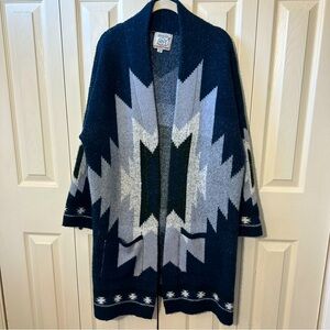 Snails & Cinnamon Knit Long Open Cardigan Duster Womens Size XL